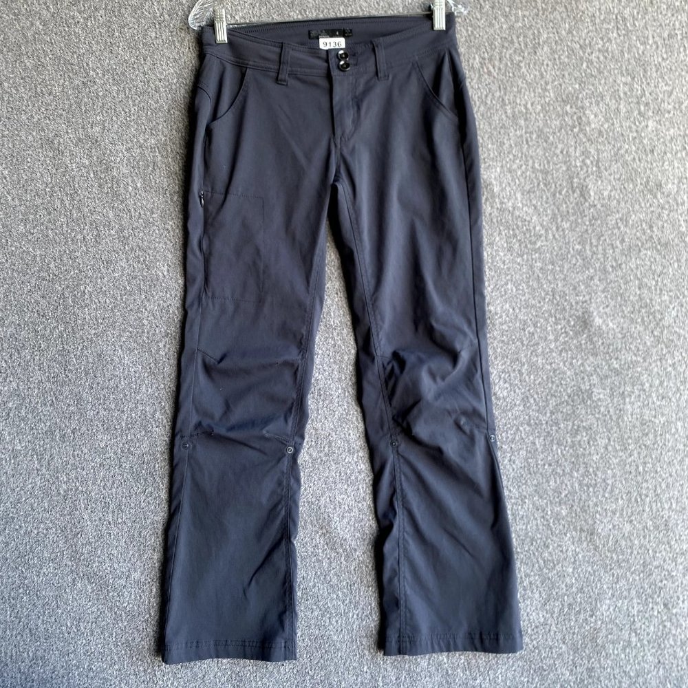 PrAna Women's Size 4P Gray Nylon Straight Leg Halle Outerwear Convertible Pant